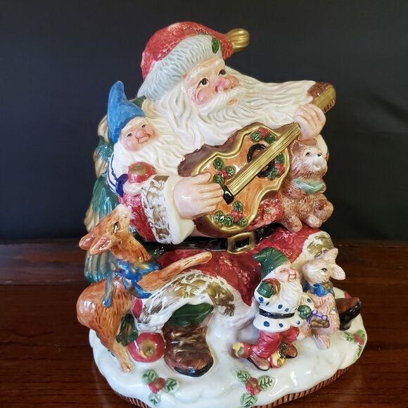 Fitz & Floyd Forest Festival Santa Cookie Jar - Picture 5 of 11